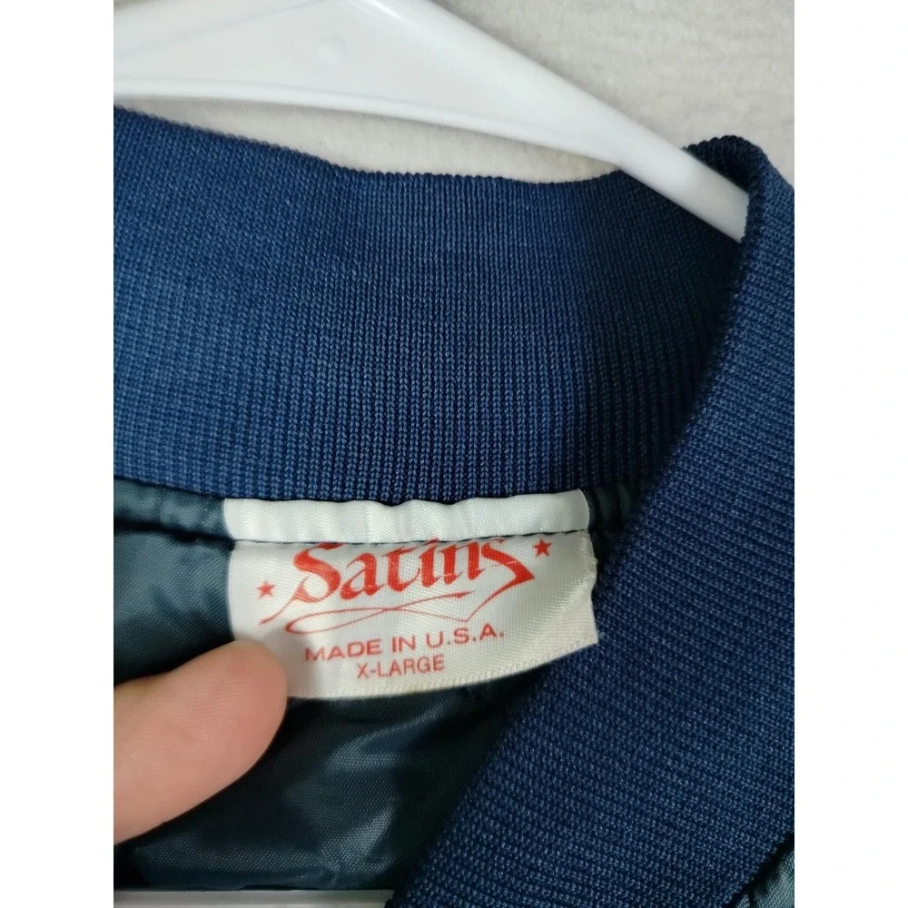 Vintage Satins Jacket Mens XL Blue Satin American Legion Robbinsdale MN Post 251